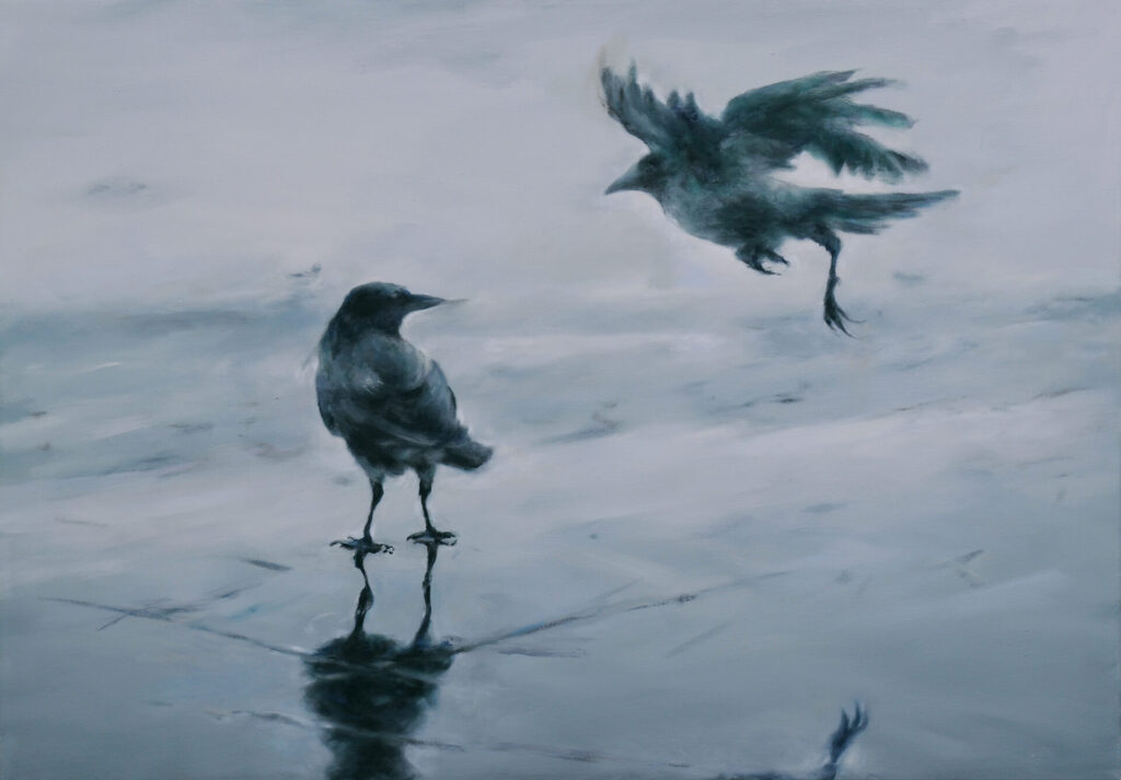 Zwei Krähen,2025,85x121cm